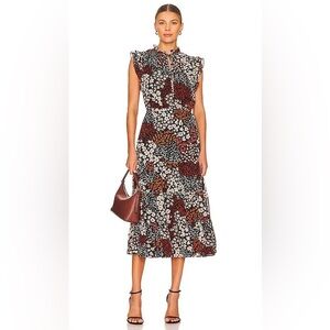 Steve Madden Ruffle Floral Printed Dress Sz Small